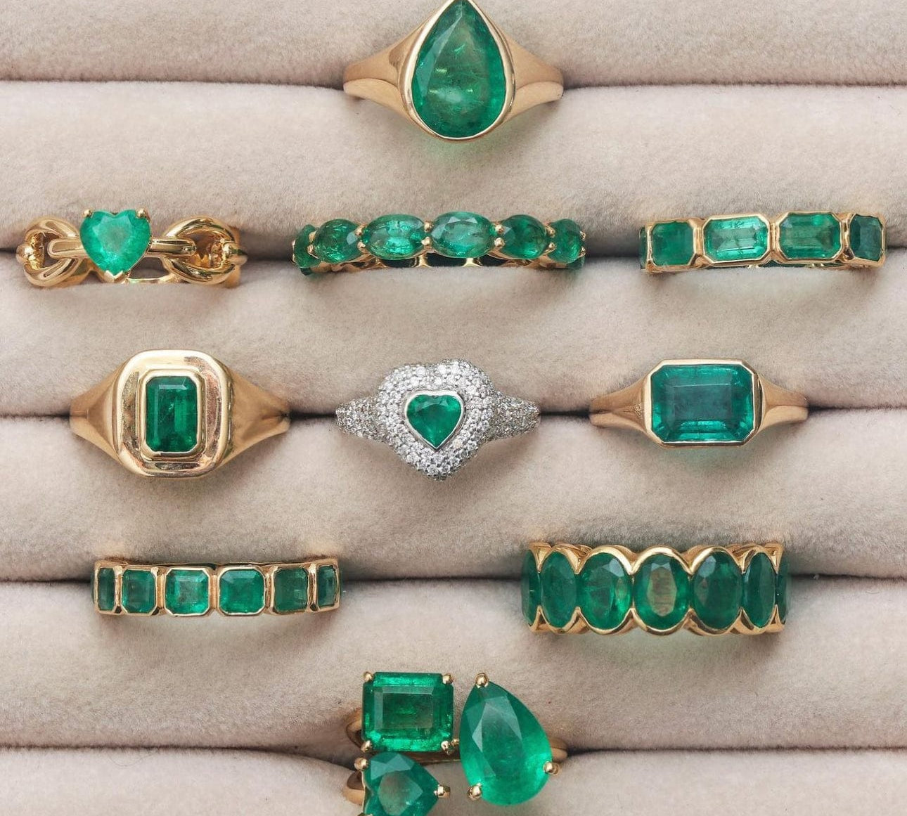 Rings 14K & 18K Gold Emerald East West Ring