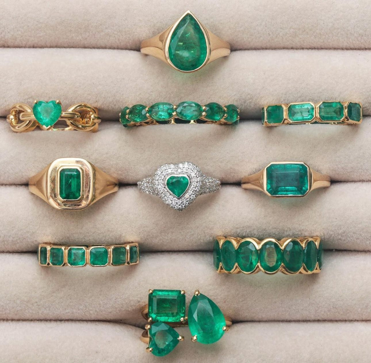 Rings 14K & 18K Gold Emerald East West Ring