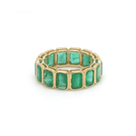 Rings 14K & 18K Gold Emerald Eternity Ring, Bezel Set