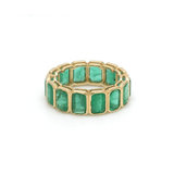 Rings 14K & 18K Gold Emerald Eternity Ring, Bezel Set
