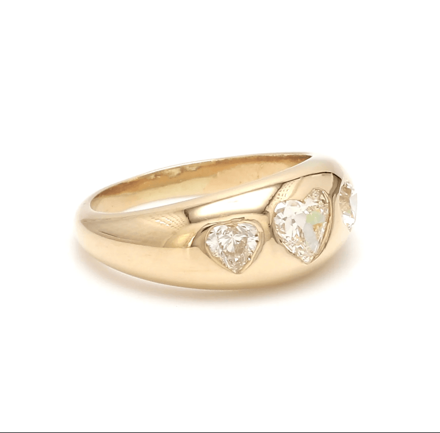 Rings 14K & 18K Gold Heart Diamond Dome Ring