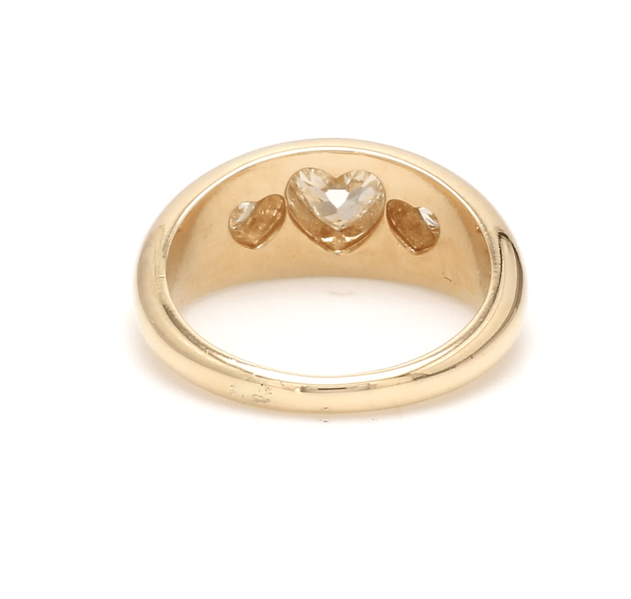 Rings 14K & 18K Gold Heart Diamond Dome Ring