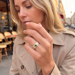 Rings 14K & 18K Gold Heart Emerald and Pave Diamond Ring
