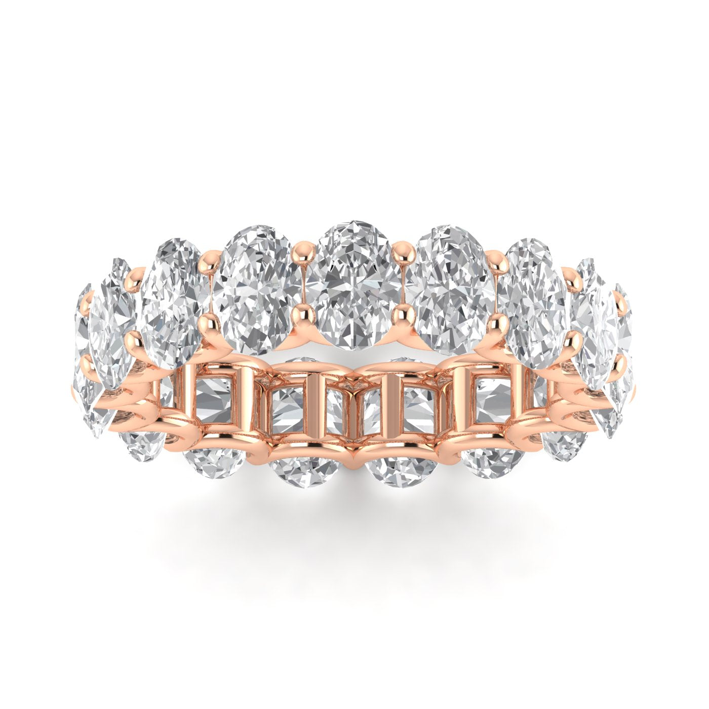 Rings 14K & 18K Gold Oval Diamond Eternity Band
