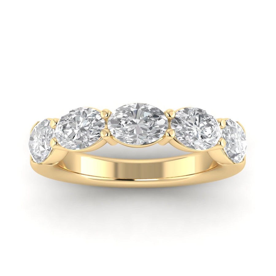 Rings 14K & 18K Gold Oval East West Diamond Eternity Ring, Lab Grown