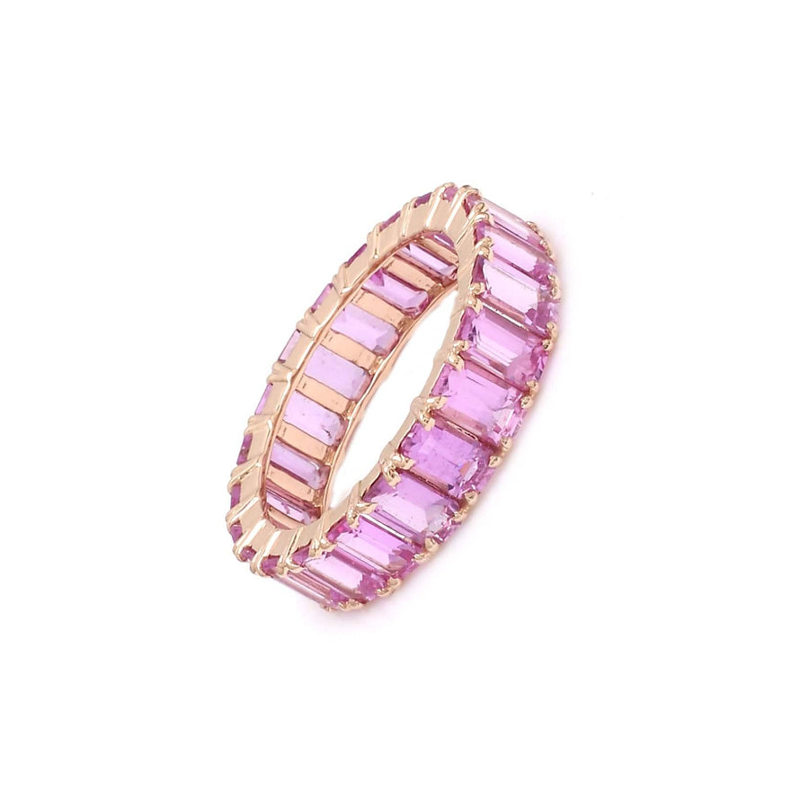 Rings 14K & 18K Gold Pink Sapphire Eternity Band