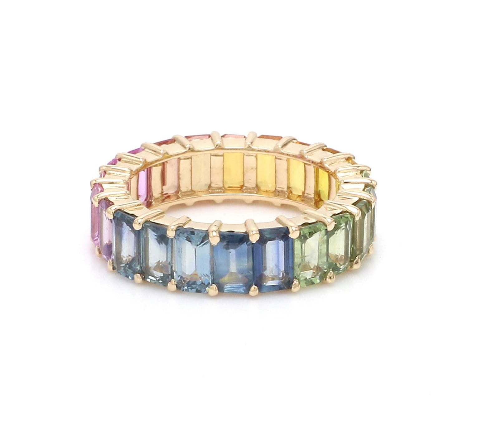 Rings 14K & 18K Gold Rainbow Eternity Ring