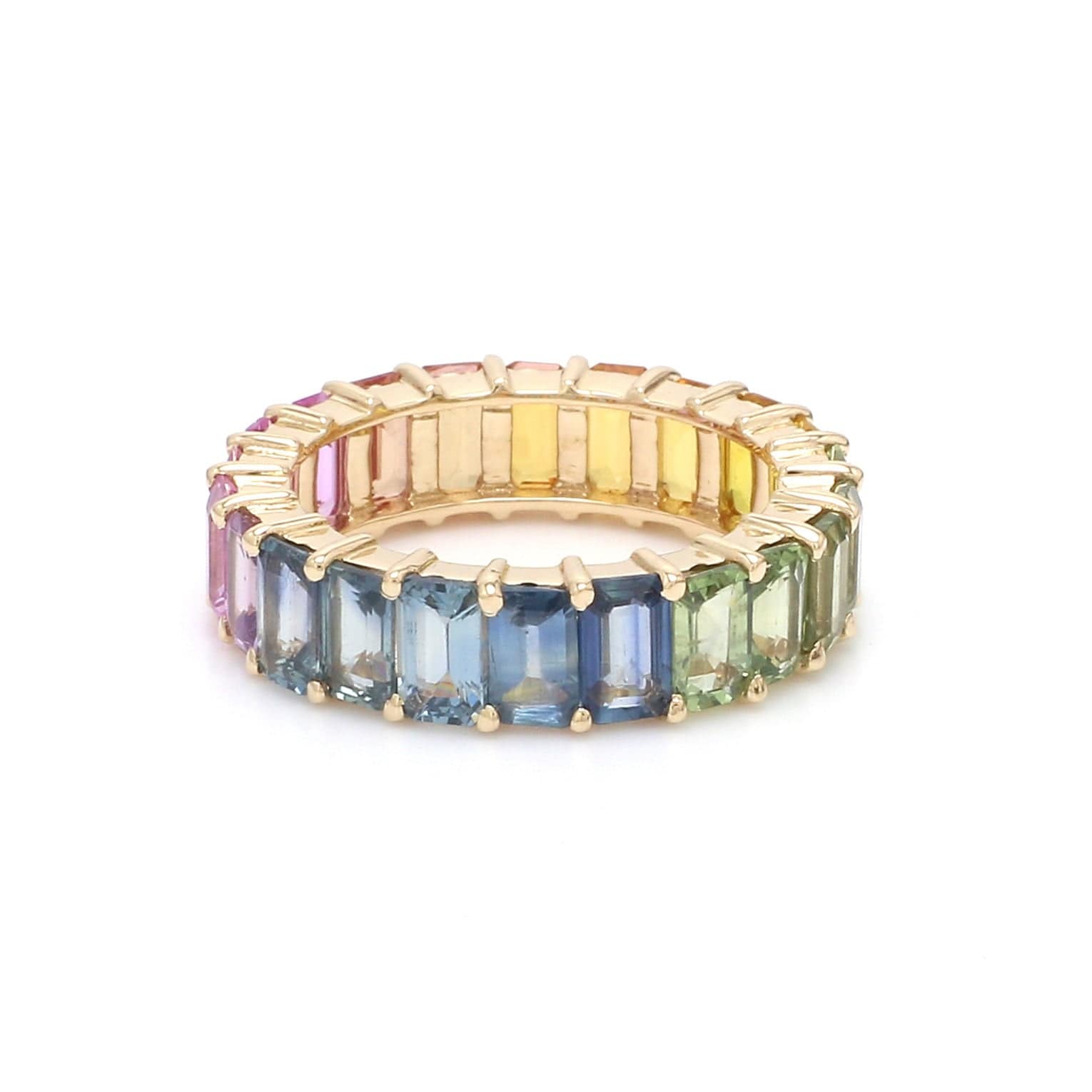 Rings 14K & 18K Gold Rainbow Eternity Ring