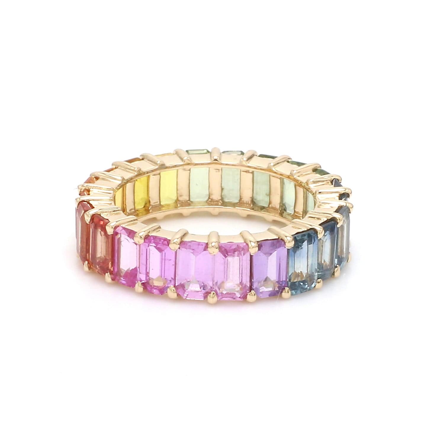 Rings 14K & 18K Gold Rainbow Eternity Ring