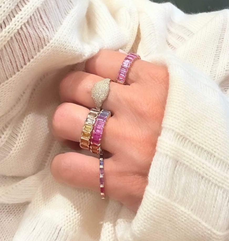 Rings 14K & 18K Gold Rainbow Eternity Ring