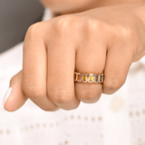 Rings 14K & 18K Gold Rainbow Eternity Ring, Bezel Set