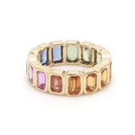 Rings 14K & 18K Gold Rainbow Eternity Ring, Bezel Set