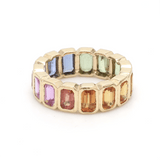 Rings 14K & 18K Gold Rainbow Eternity Ring, Bezel Set