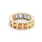 Rings 14K & 18K Gold Rainbow Eternity Ring, Bezel Set