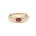 Rings 14K & 18K Gold  Ruby and Diamond Baby Dome Ring