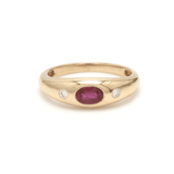 Rings 14K & 18K Gold  Ruby and Diamond Baby Dome Ring