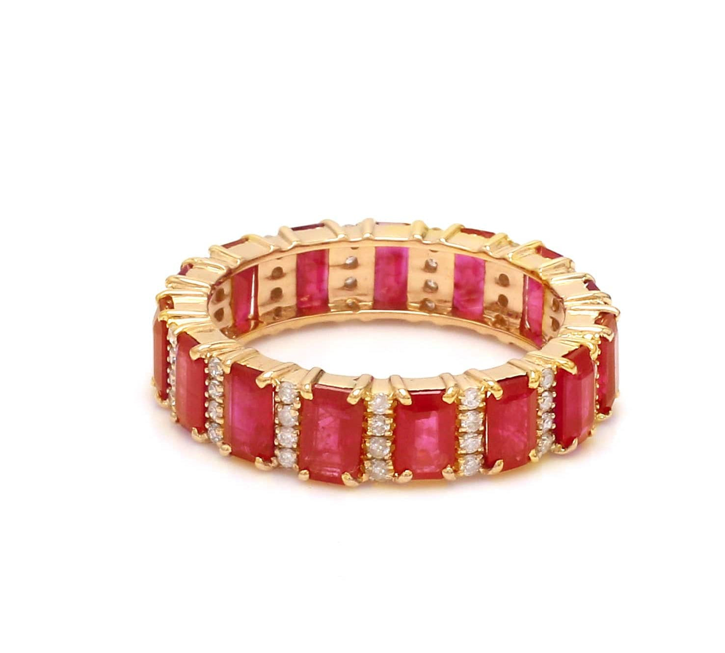 Rings 14K & 18K Gold Ruby and Diamond Eternity Band