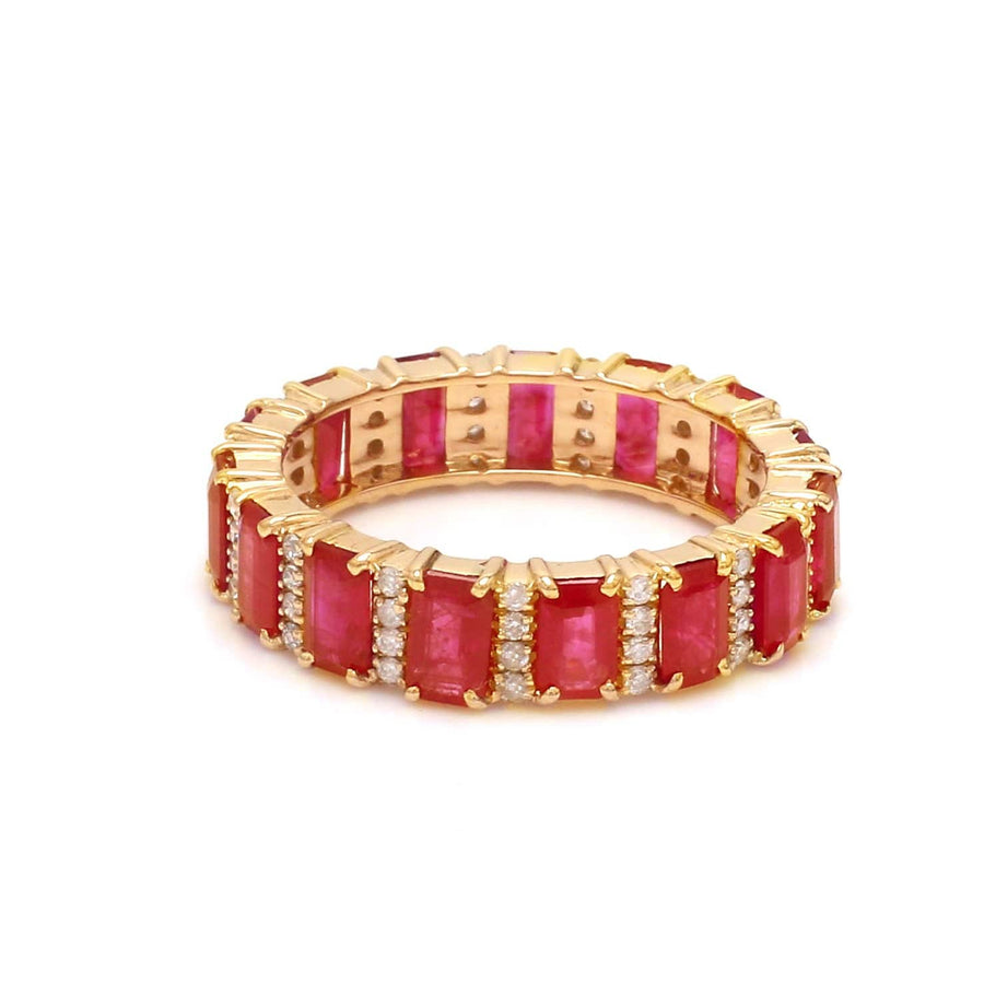 Rings 14K & 18K Gold Ruby and Diamond Eternity Band