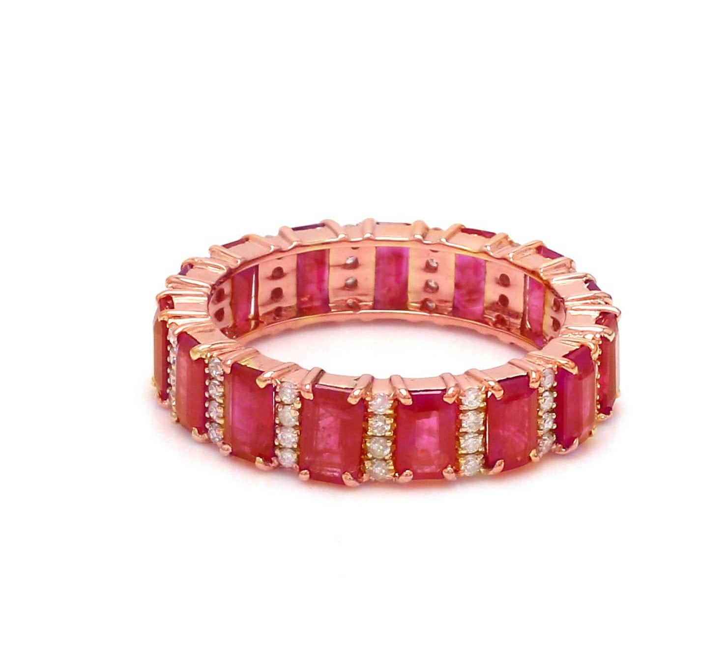 Rings 14K & 18K Gold Ruby and Diamond Eternity Band