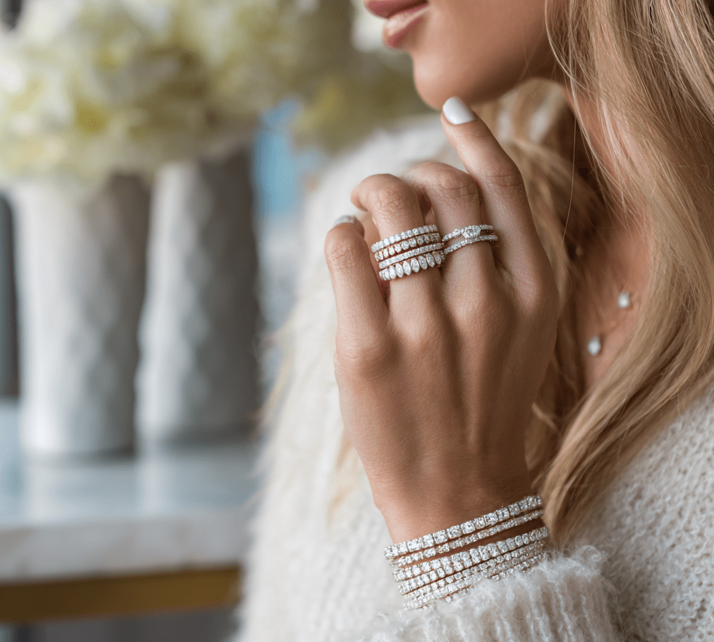 Rings 14K & 18K Gold Small Round Diamond Eternity Ring, Lab Grown