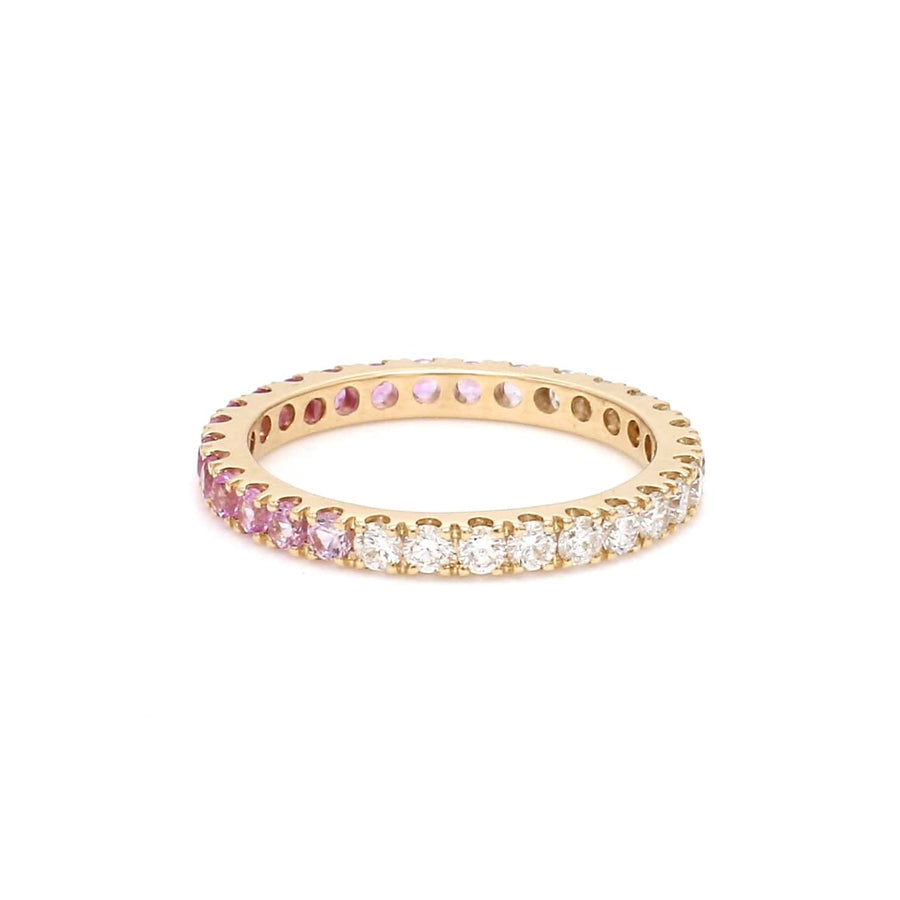 Rings 14K & 18K Ombre Pink Sapphire & Diamond Eternity Ring