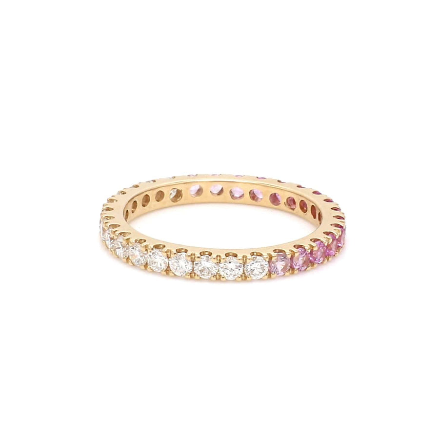 Rings 14K & 18K Ombre Pink Sapphire & Diamond Eternity Ring
