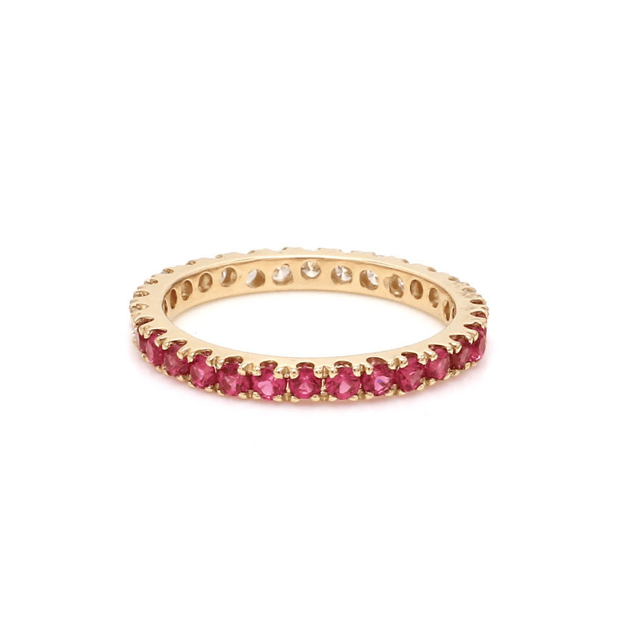 Rings 14K & 18K Ombre Ruby & Diamond Eternity Ring