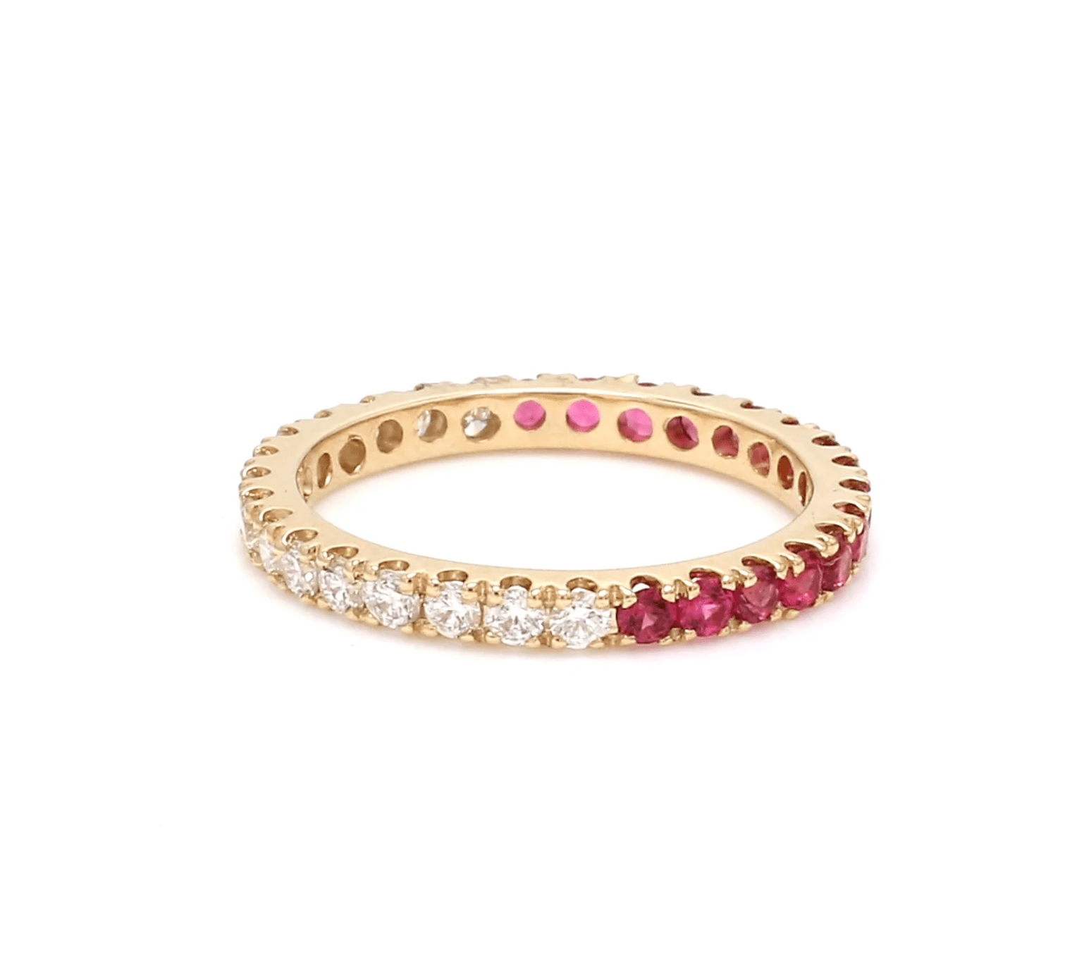 Rings 14K & 18K Ombre Ruby & Diamond Eternity Ring