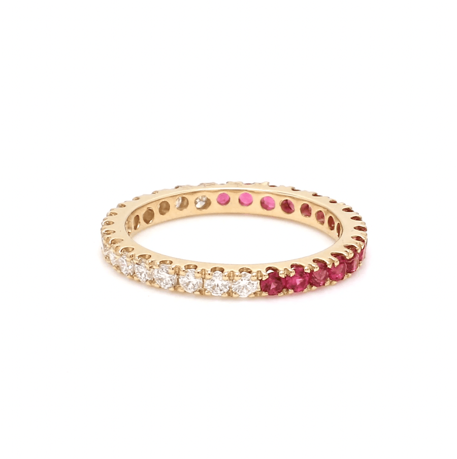 Rings 14K & 18K Ombre Ruby & Diamond Eternity Ring