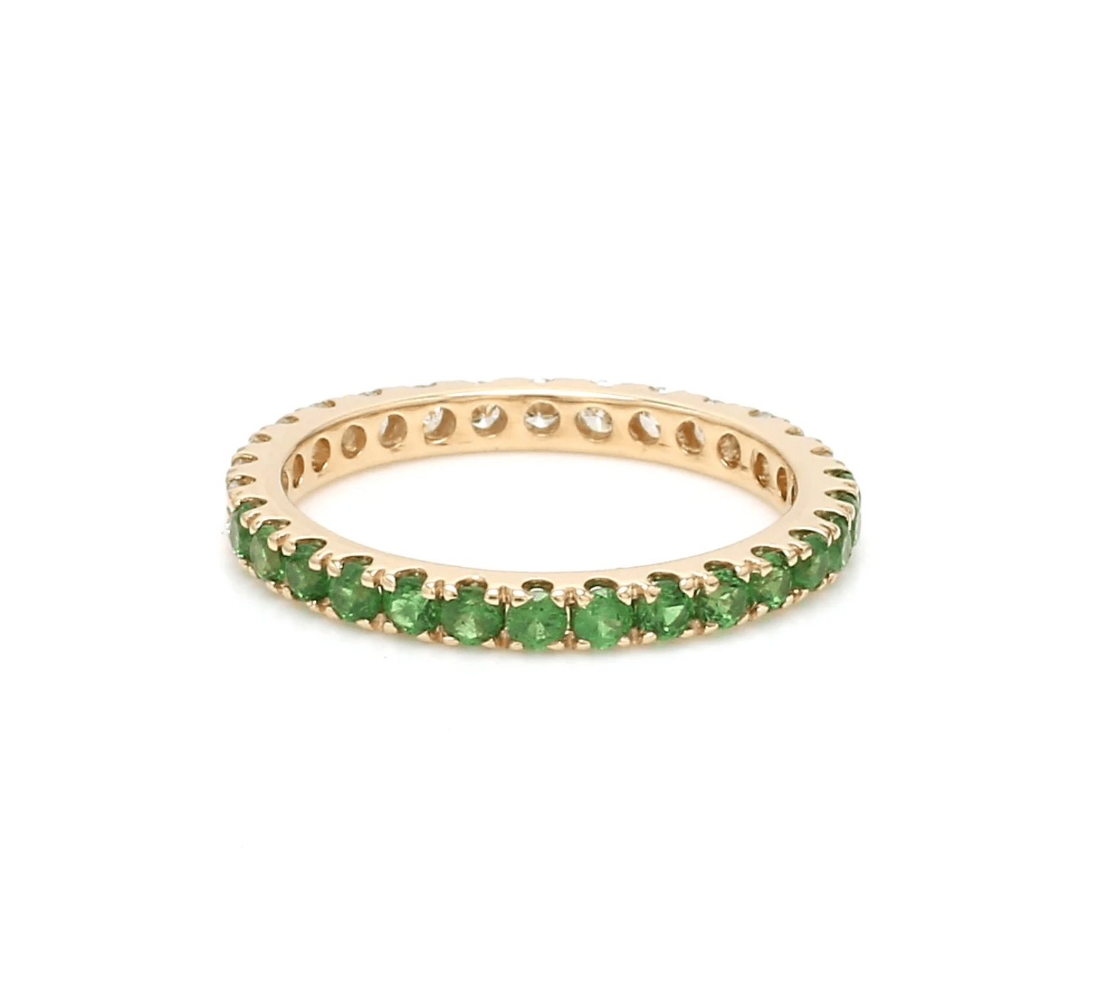 Rings 14K & 18K Ombre Tsavorite & Diamond Eternity Ring