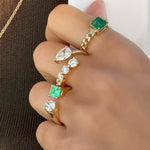 Rings 14K & 18K Pear and Round Diamond Wrap Around Ring