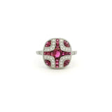 Rings 14K & 18K Ruby & Diamond Antique Ring