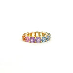 Rings 14K And 18K Gold Round Rainbow Eternity Ring