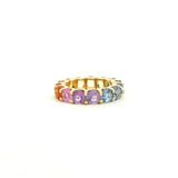Rings 14K And 18K Gold Round Rainbow Eternity Ring