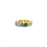 Rings 14K And 18K Gold Round Rainbow Eternity Ring