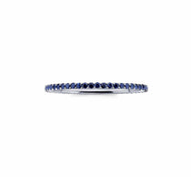 Rings 14K Gold and Blue Sapphire Eternity Stacking Rings