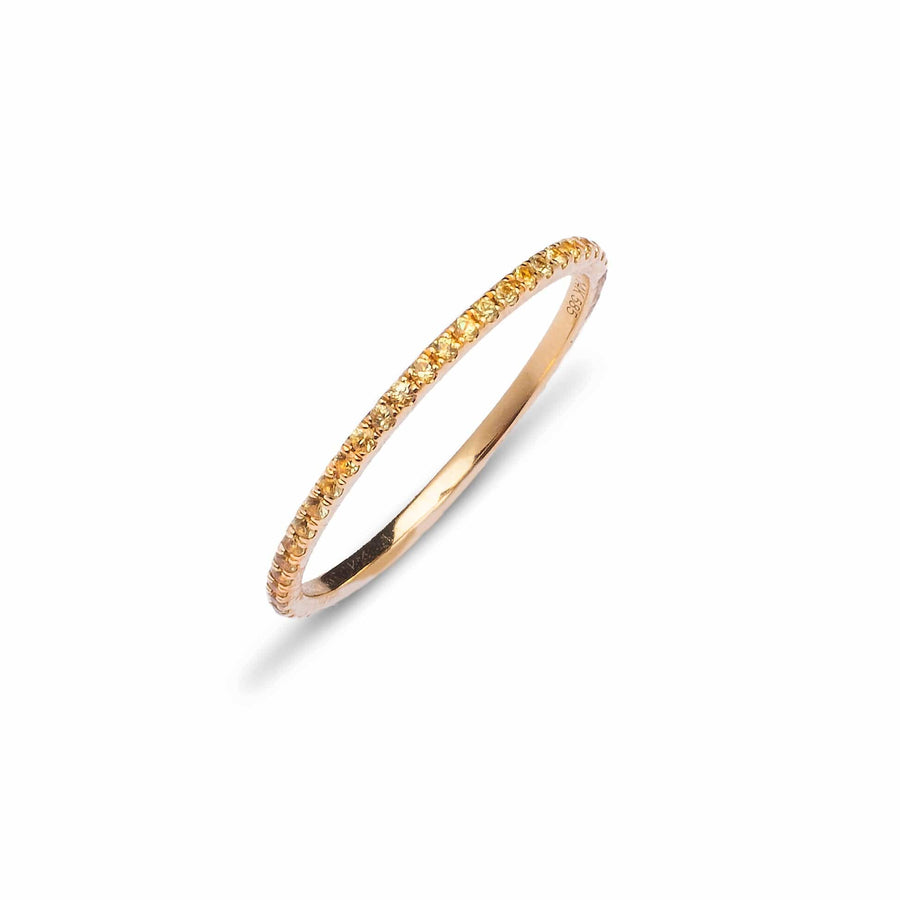 Rings 14K Gold and Yellow Sapphire Eternity Stacking Rings