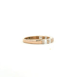 Rings 14K Gold East West Round and Baguette Diamond Ring