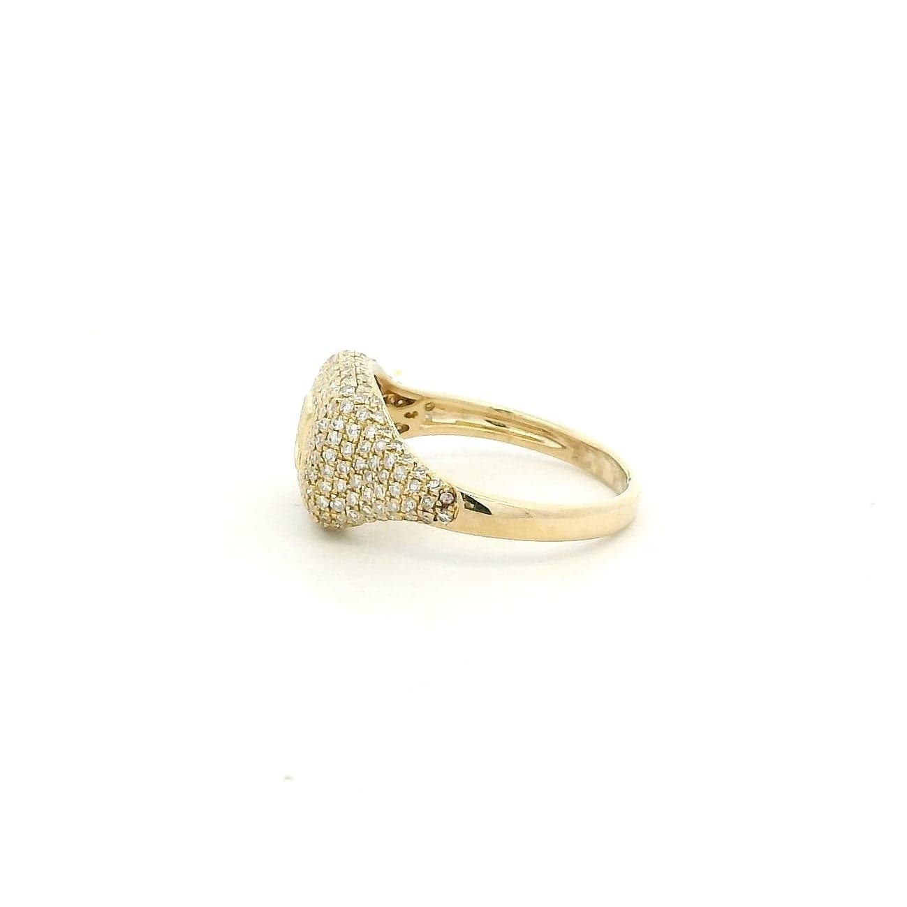Rings 14K Gold Micro-Pave Diamond and Baquette Dome Ring