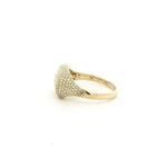 Rings 14K Gold Micro-Pave Diamond and Baquette Dome Ring