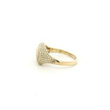 Rings 14K Gold Micro-Pave Diamond and Baquette Dome Ring