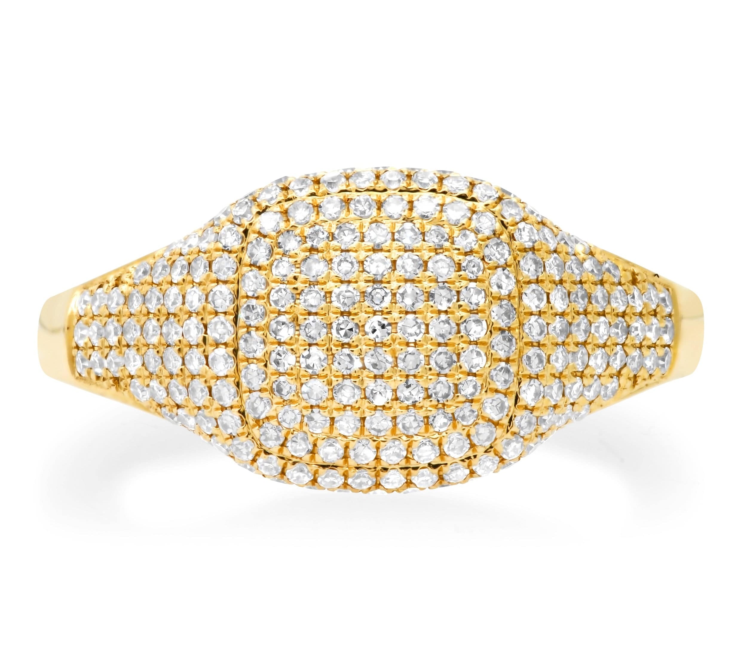 Rings 14K Gold Micro-Pave Diamond Dome Ring