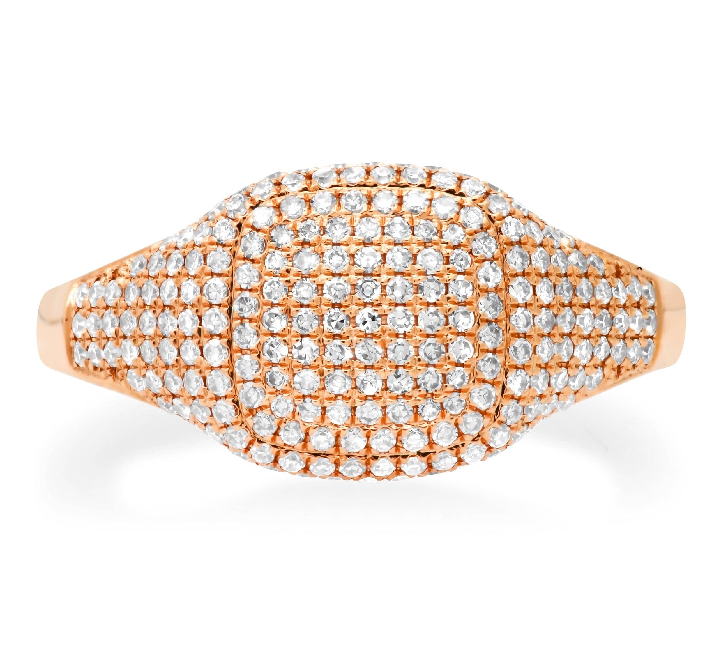 Rings 14K Gold Micro-Pave Diamond Dome Ring