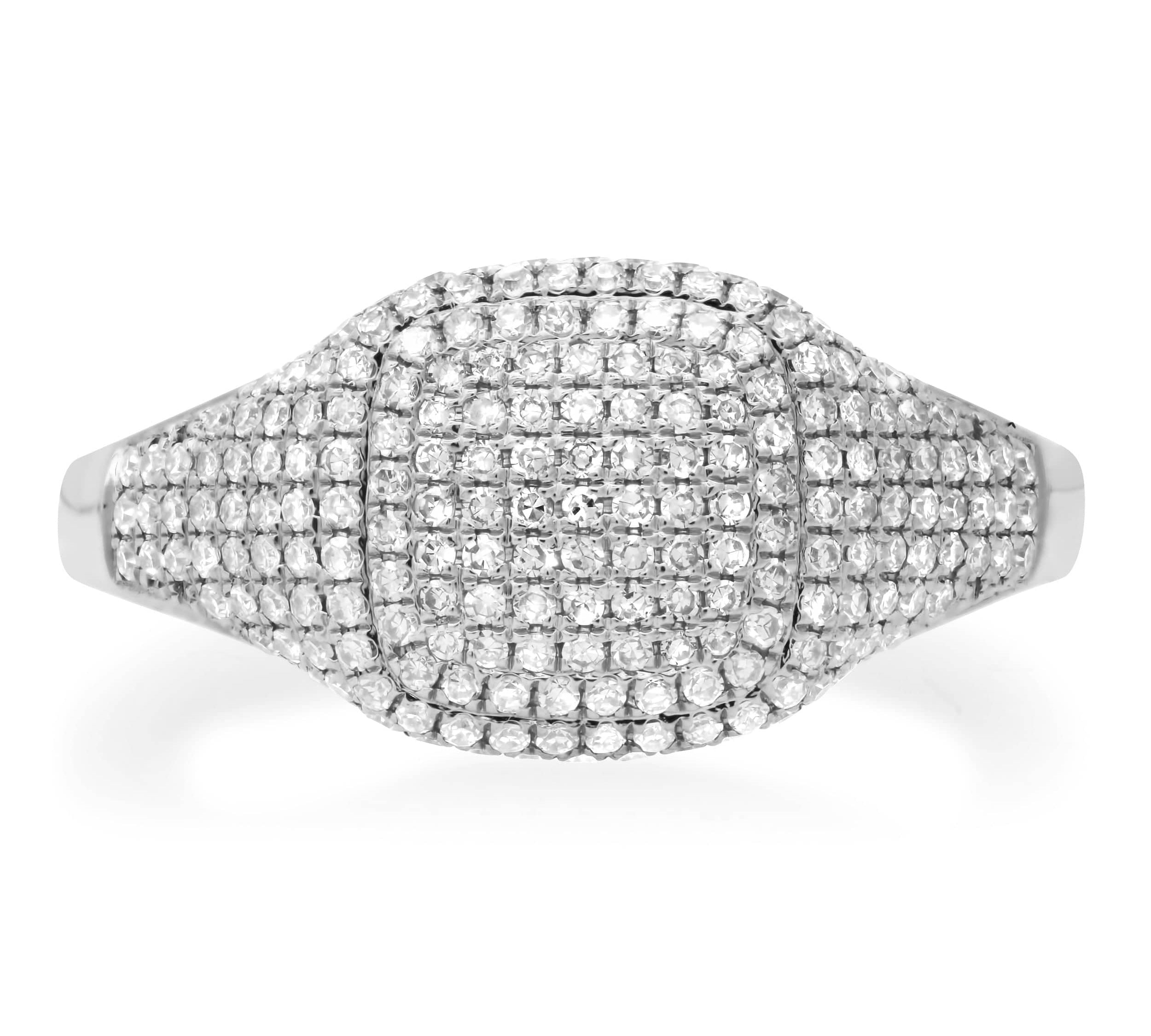 Rings 14K Gold Micro-Pave Diamond Dome Ring