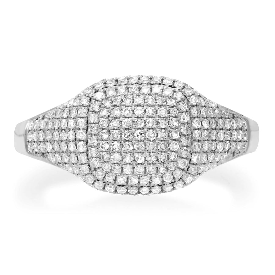Rings 14K Gold Micro-Pave Diamond Dome Ring