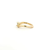 Rings 14K Gold Oval Diamond Wave Ring