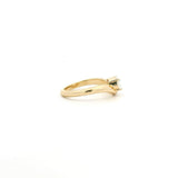 Rings 14K Gold Oval Diamond Wave Ring