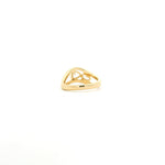 Rings 14K Gold Oval Pear Diamond Wave Ring
