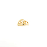Rings 14K Gold Oval Pear Diamond Wave Ring