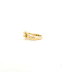 Rings 14K Gold Oval Pear Diamond Wave Ring